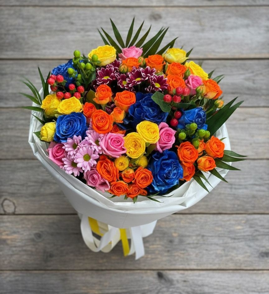 Букет цветов из: Розы и Хризантемы в Красном Сулине