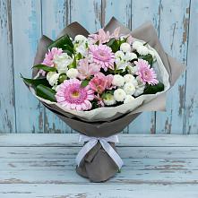 Букет цветов из:  Герберы, Альстромерии и Хризантемы в Красном Сулине