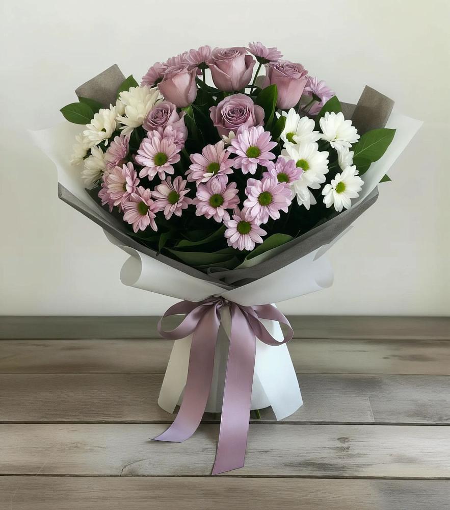 Букет цветов из: Хризантемы и Розы в Красном Сулине