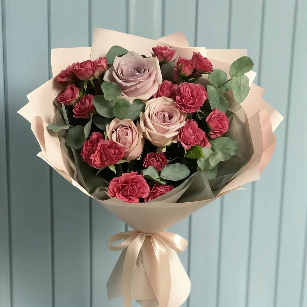 Букет цветов из: Гвоздики и Розы в Красном Сулине