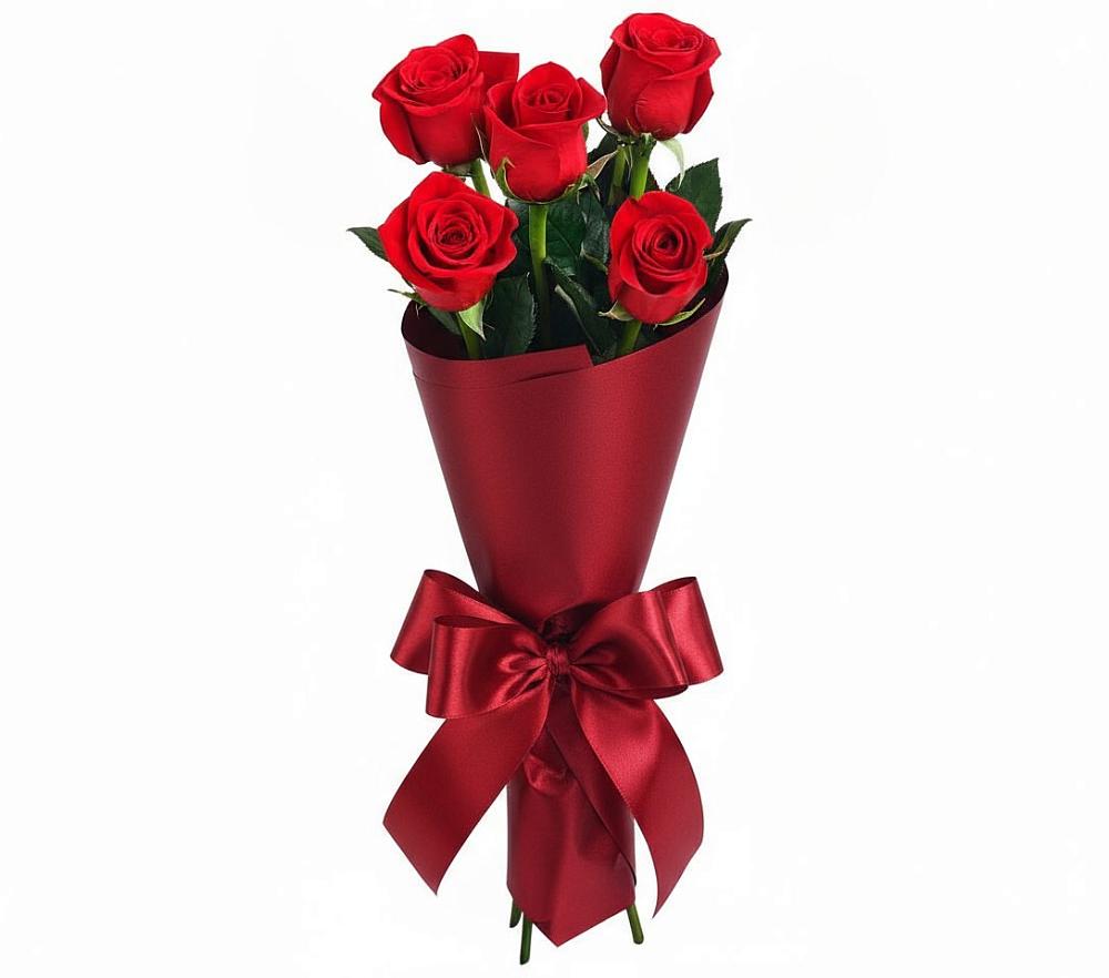 Букет 5 Красных роз Эдлесс Лав в Красном Сулине