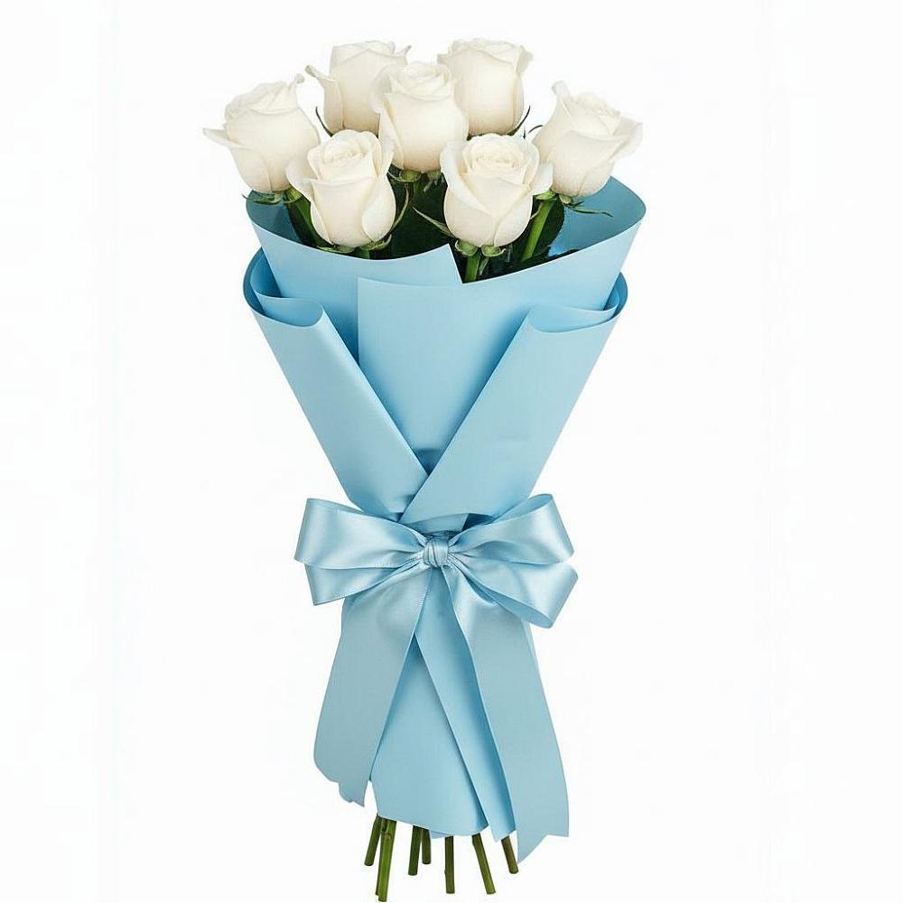 Букет 7 белых роз Проуд в Красном Сулине