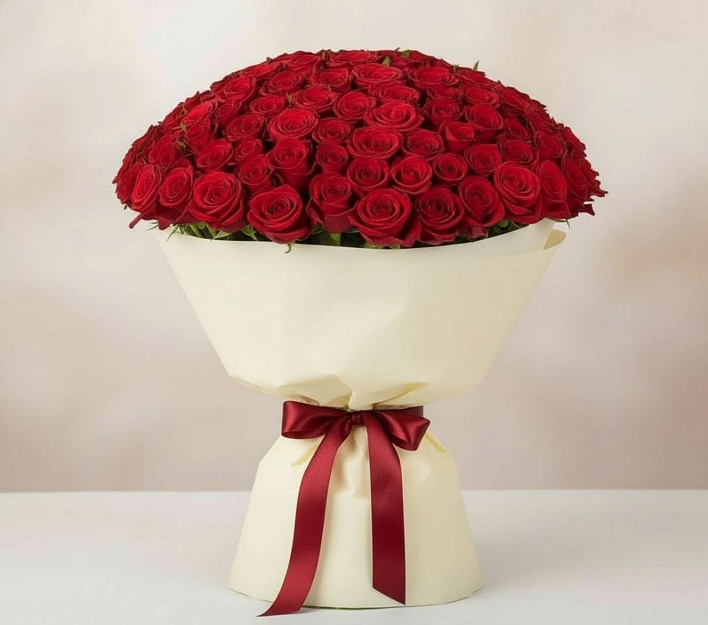 Букет 101 Красная роза Милано в Красном Сулине