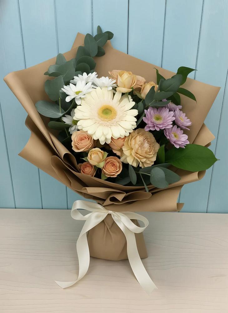 Букет цветов из: Герберы и Хризантемы в Красном Сулине