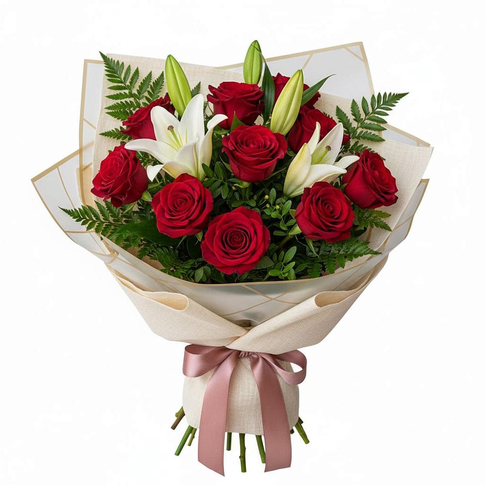 Букет цветов из: Лилии и Розы в Красном Сулине