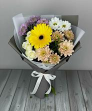 Букет цветов из:  Розы, Герберы и Хризантемы в Красном Сулине