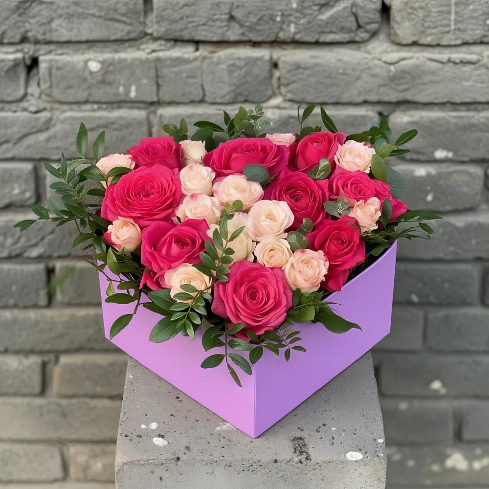 Цветочная композиция из Розы в коробке в Красном Сулине
