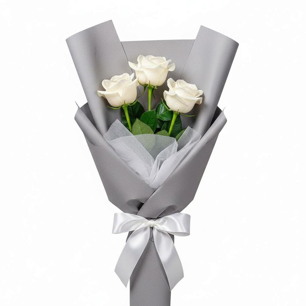 Букет 3 белые розы в Красном Сулине