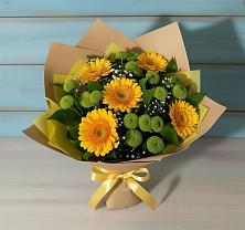 Букет цветов из:  Герберы и Хризантемы в Красном Сулине
