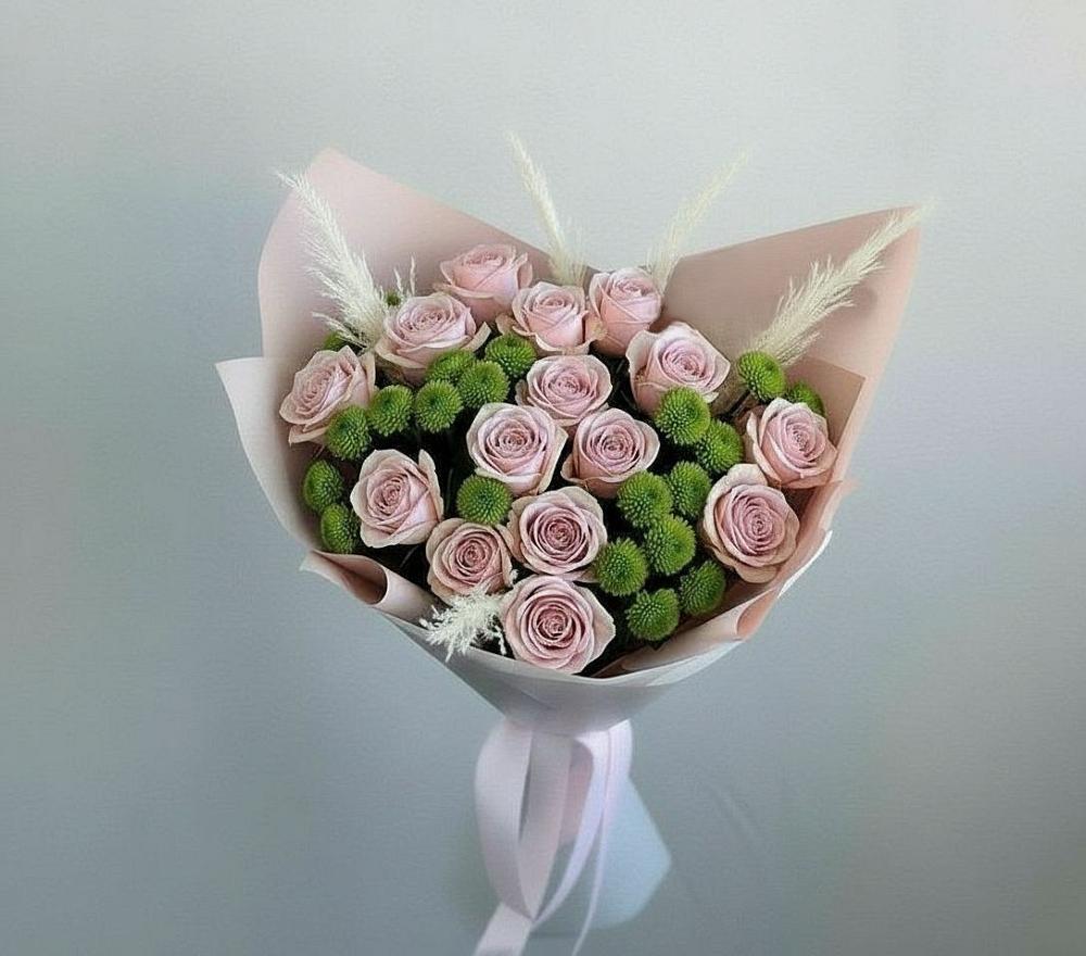 Букет цветов из: Розы и Хризантемы в Красном Сулине