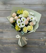 Букет цветов из:  Альстромерии, Розы и Хризантемы в Красном Сулине