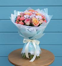 Букет цветов из:  Хризантемы и Розы в Красном Сулине