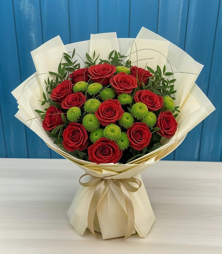 Букет цветов из: Розы и Хризантемы в Красном Сулине